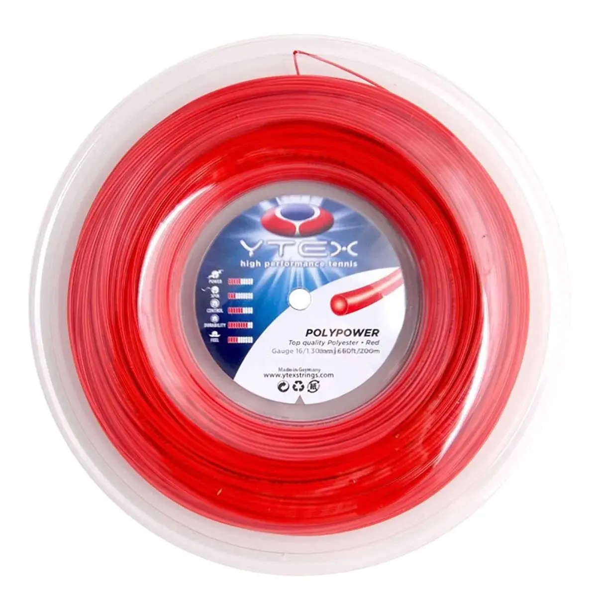 YTEX Polypower Red 660ft reel - polyester tennis string