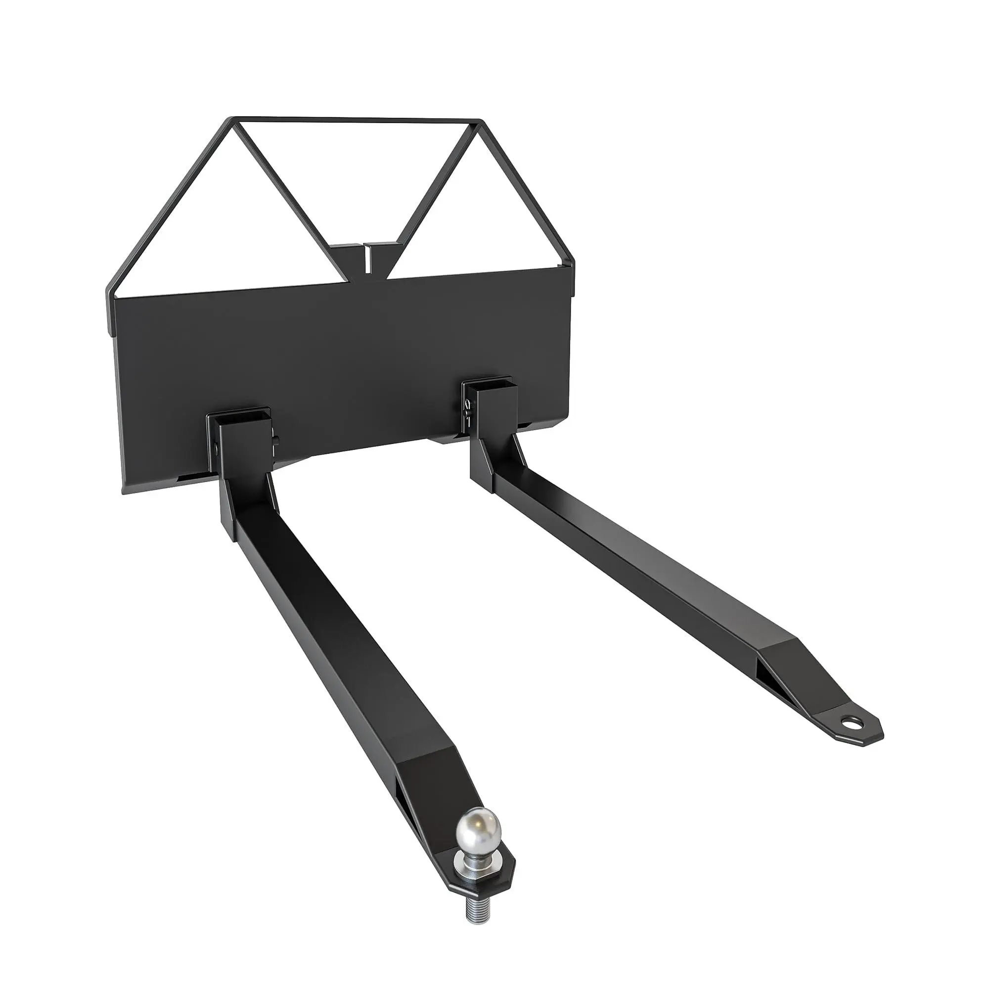 GARVEE Heavy-Duty Steel Skid Steer Fork, 2700 LBS 46 in Quick Attach Mount Attachment with Hitch Ball for Loaders, Tractors
