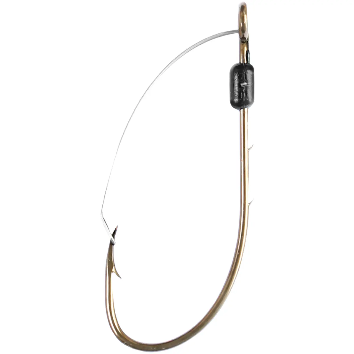 Eagle Claw Weedless Baitholder Fishing Hooks, Size 4, Bronze Finish Stainless Steel, Non-Offset Forged Point Design for Freshwater, 5-Pack, Consistent Construction, Performance