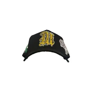M Mexico Gold Hat Full set Original Gorra de Gamuza