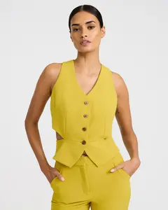 Express Studio Stretch Twill Cutout Blazer Vest