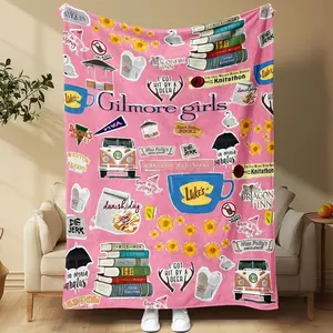 Gilmore Girls Themed Napping Blanket, 1/2 Counts Soft Comfortable Throw Blanket, Floral Print Blanket, Bedding Blankets for Home Office Travel Camping