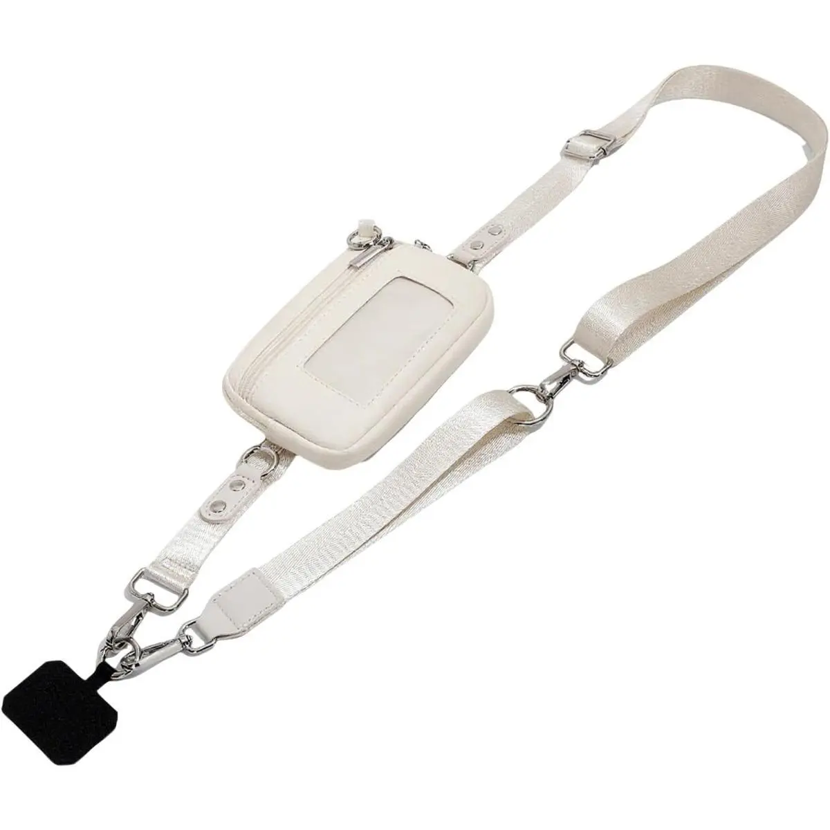 Phone Lanyard with Wallet, Adjustable Crossbody Phone Strap with Detachable Wristlet, Phone Neck Lanyard & Wrist Strap, Hands Free Cell Phone Lanyard for Travel Cellphone Clip