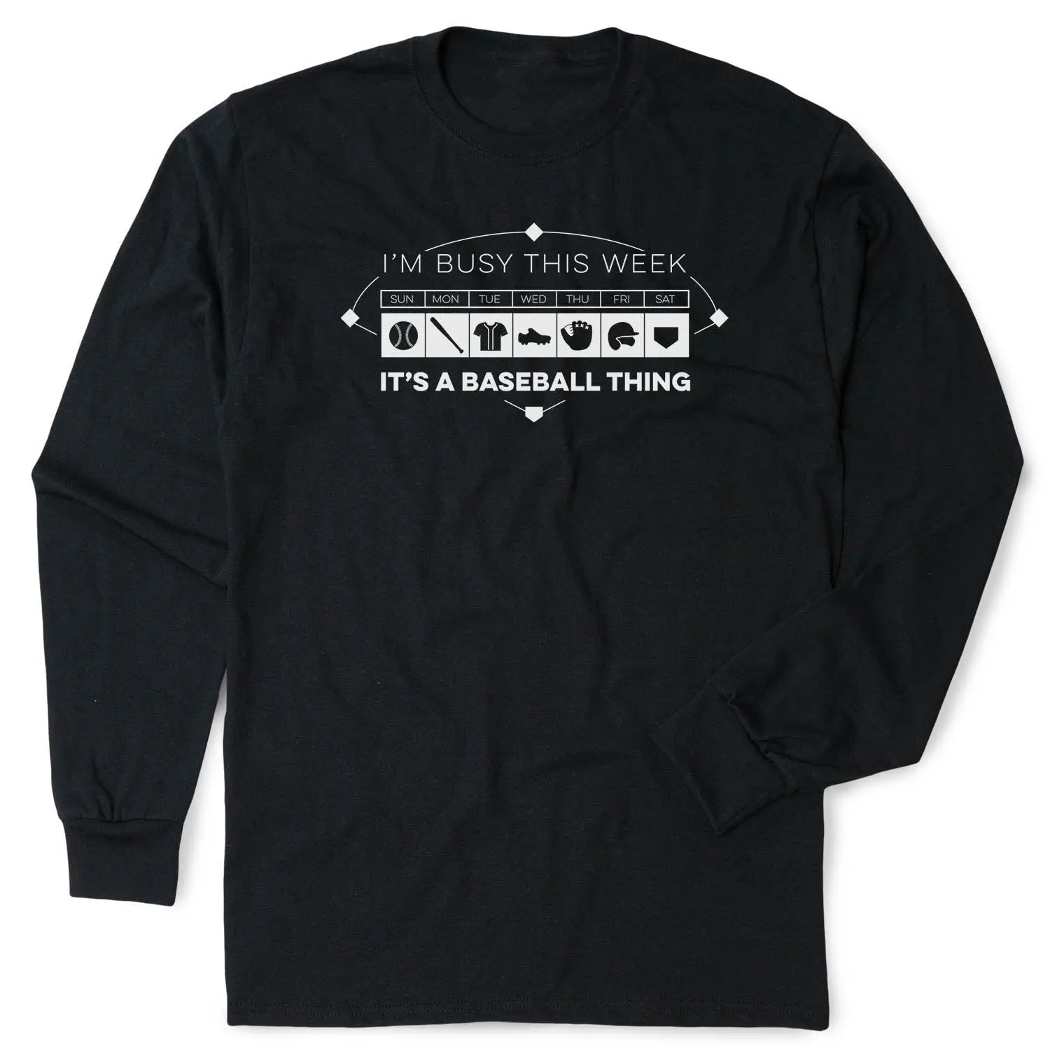 Men's Personalized Casual Longsleeve Baseball T-Shirt, Menswear for 24-7 Baseball Activities, Longsleeves, Top, Back Number Slot, Baseball Print
