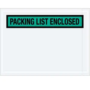 Box Partners  4 .5 x 6 in. 2 Mil Poly Green Packing List Enclosed Envelopes