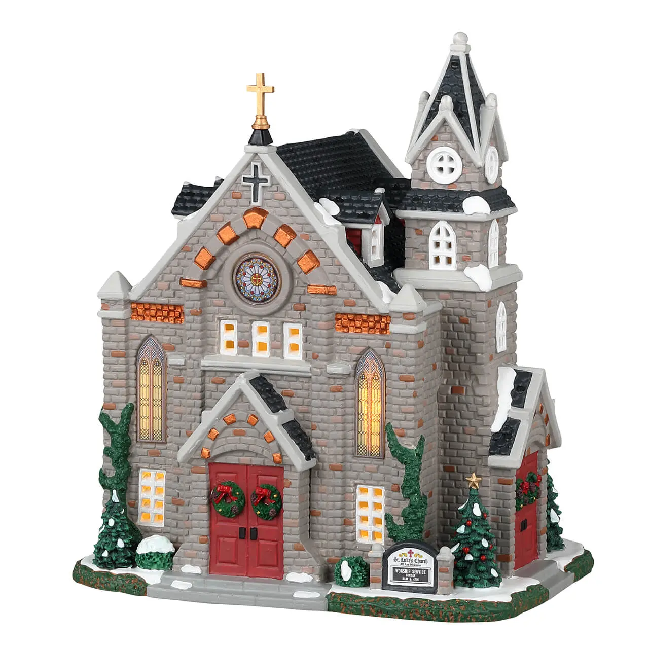 Lemax St. Luke's Church Lighted Building #35055
