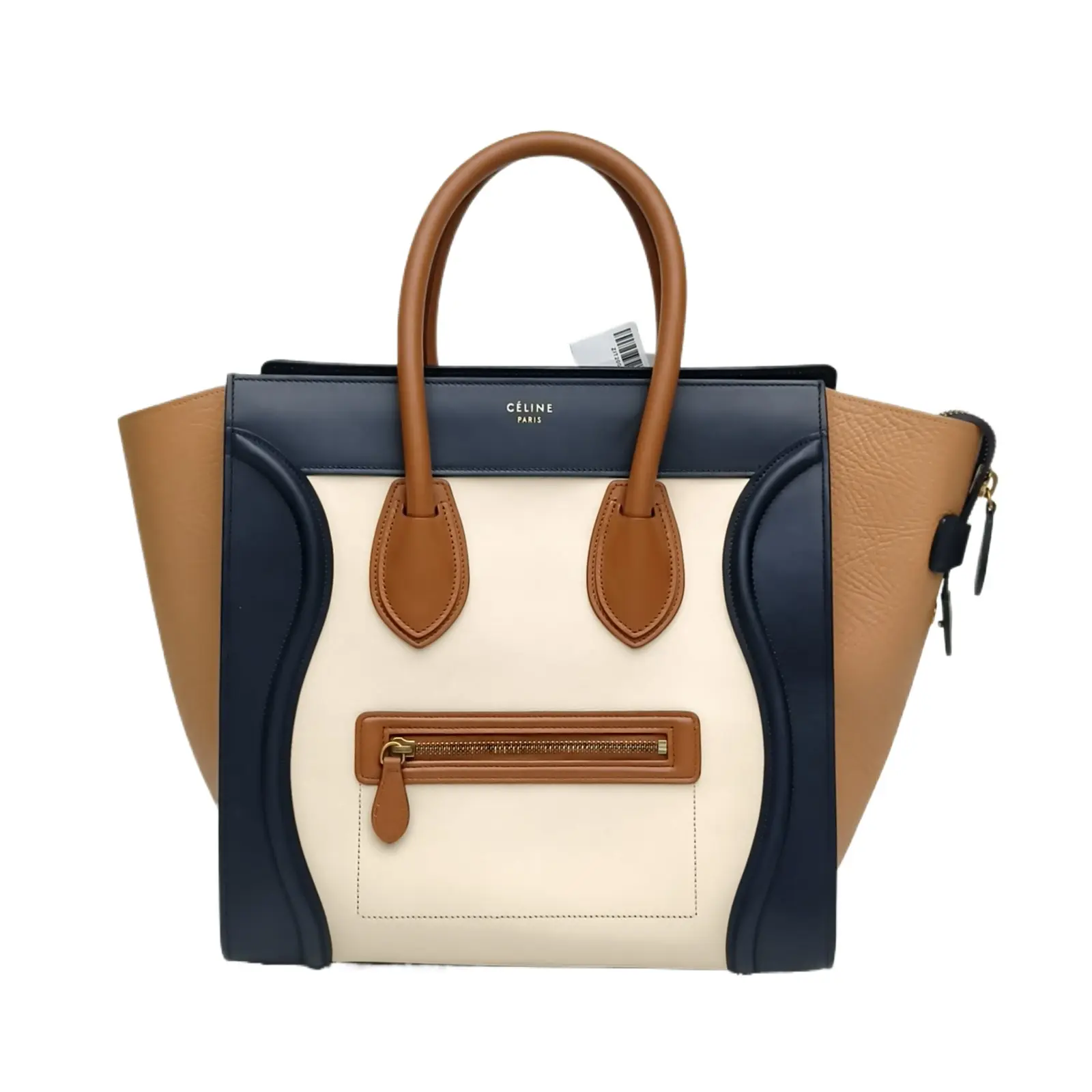 Pre-owned Celine leather Tote Bags 【DIZ】 Luggage Medium 31 Colorblock Calfskin P236172032