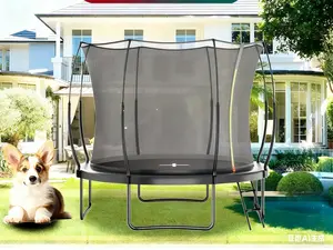 6FT/8FT/10FT/12FT/14FT Springless Trampoline for Kids & Adults – Outdoor Bungee Cords Design, Anti-Rust Frame, No-Gap Zipper, 330 lbs Weight Capacity