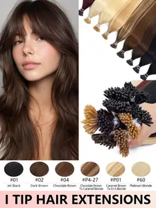 I Tip Hair Extension Human Hair Colorful Stick Extensions for Women. Crafted with real human hair, natural, invisible and easy to wear. 50 strands, multiple colors, 12–22 inches. Perfect for daily, parties, weddings, cosplay and holiday hairstyles.