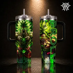 Broly Stainless Steel Insulated Travel Dragon Tumbler With Straw | 20oz 40oz Legendary Super Saiyan Power Edition Dbz fans