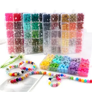 300 Pcs 9mm Silicone Durable Beads for Holiday Decoration, Mixed Colors for DIY Jewelry Craft Projects, Keychains, Necklaces and More