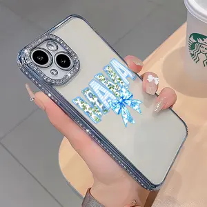 Fashion MAMA bow luxury rhinestone decor phone case for iPhone 17 17air 17pro 17promax 16 15 14 13 12 11 plus pro Max shockproof camera protector full protective cover