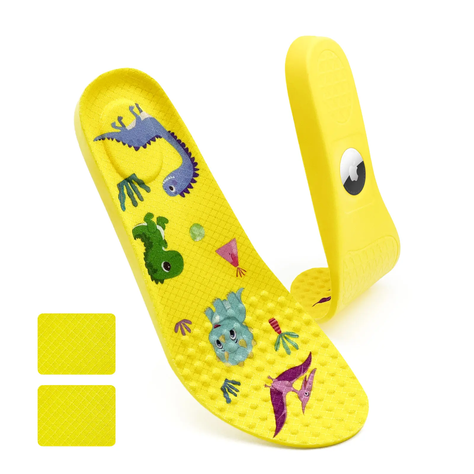 Lumubby Child's Soft PU Cushion Insole Pads, Synthetic Polyurethane Foam Inserts with Hidden AirTag GPS Holder, Anti-Lost Safety, All-Season Toddler Shoe Accessories