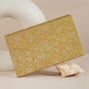 Wrapables 18" x 26" Asian Style Satin Brocade Decorative Gift Wrapping Paper (2 Sheets), Sun Yellow