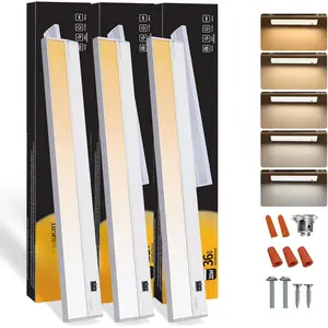 3Packs of Under Cabinet Lights for Kitchen, 36in 22W 1426LM, Dimmable Hardwire Led Light for Closet, CRI>92, R9>90, 5 Color Temperature, 2700K-5000K(Warm White, Cool White, )
