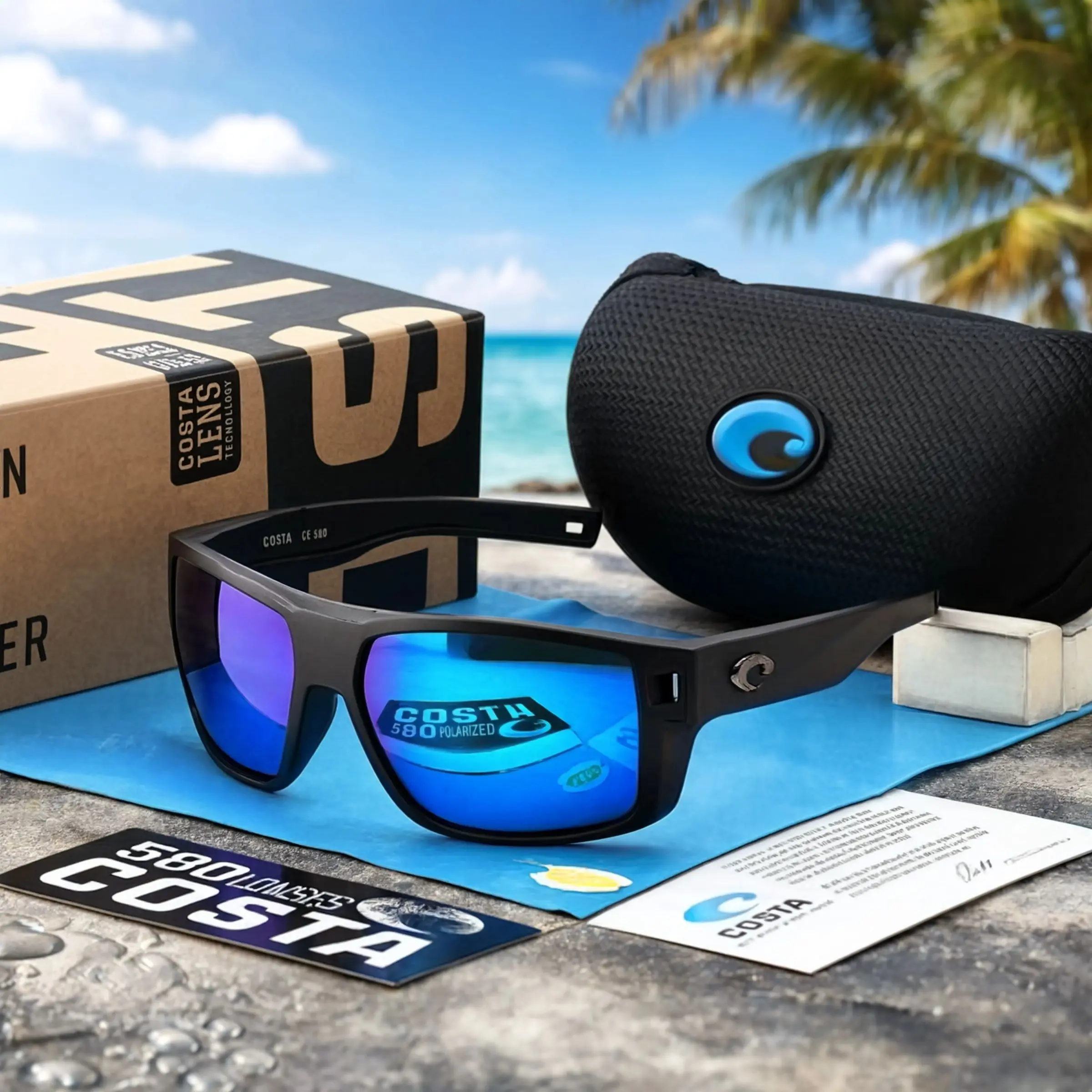 Costa Diego 580P Polarized Sunglasses for Men, UV400 Protection, Suitable for Fishing, Boating Outdoor Activities