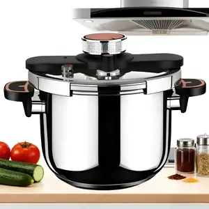 9l Capacity Induction Pressure Cooker, 1 Count Stainless Steel Knob Pressure Cooker, Household Cookware, Universal Thickened Pot for Home Dining Room Kitchen Picnic