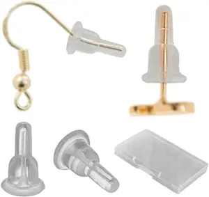 Clear  Earring Backs - 150 count / 75 Pairs  Secure Push- Earring Stoppers for Stud Earrings, 10x6mm Full-Cover Studs Dust-Proof