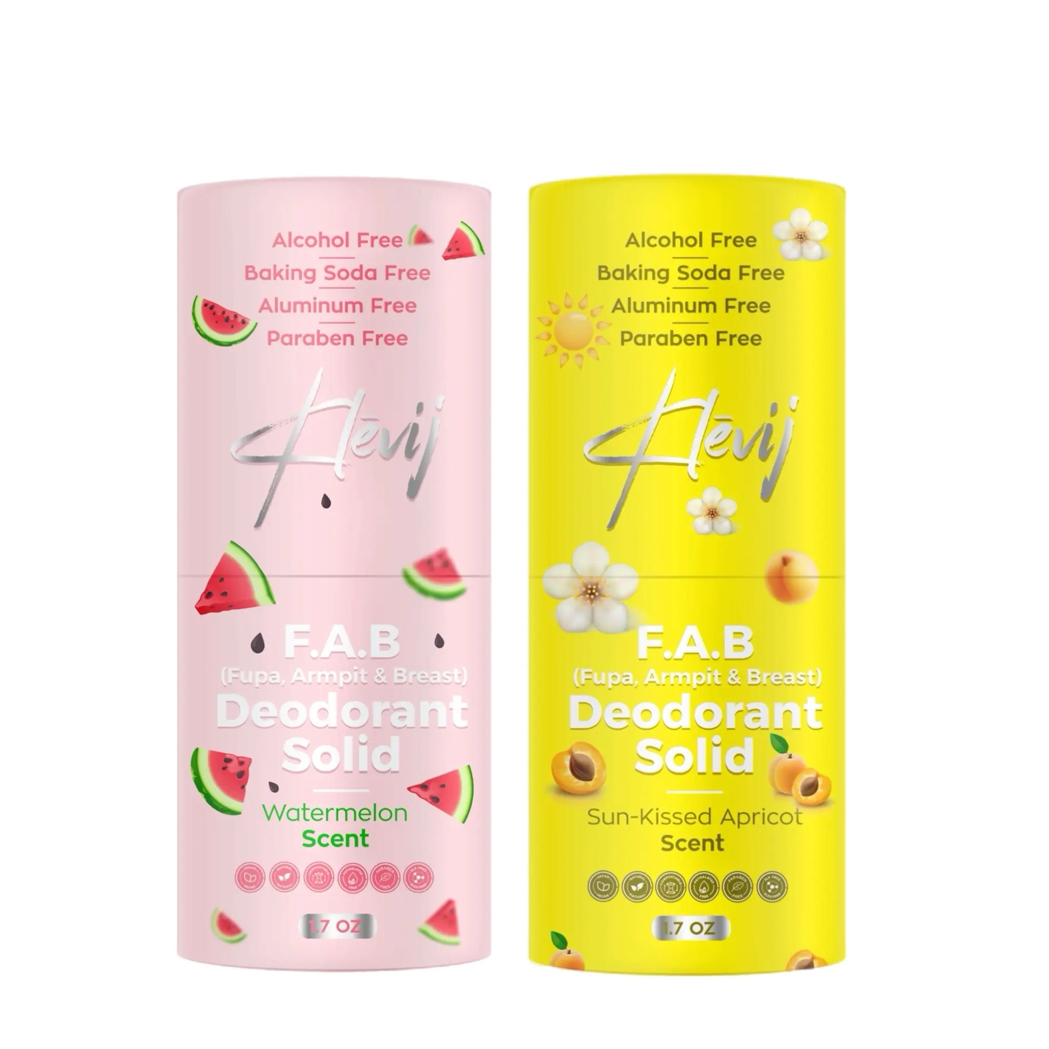 Klevij All Natural F.A.B. Deodorant - 1.7 oz Organic, Aluminum-Free Deodorant for Fupa, Armpit, and Breast Areas | Eco-Friendly Packaging