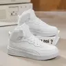 Men's High-Top Casual Skate Shoes - round toe fashion shoes,Black & White Versatile - Chunky Cushioned Support - Street Style design Sneakers for All Seasons