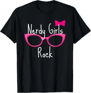 100% Cotton Nerdy Rock T Shirt Gamer Geek Chic Fun Cute Nerd Shirt T-Shirt