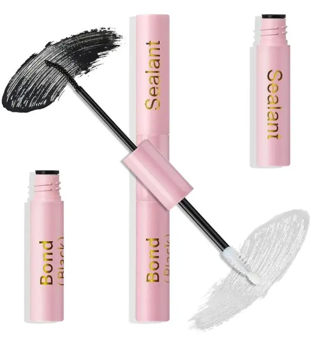 Lash Bond and Seal 10ml Individual Lashes Glue and Seal Super Strong Hold DIY Lash Extension Kit Hold 72 Hours Waterproof Cluster Lash Glue Eyelash Extension Kit
