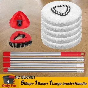 Hands-Free Mop Set – Flat Floor Mop, Wet & Dry with 5 Washable Microfiber Pads, Ideal for Kitchen, Bathroom, Living Room Cleaning, Home Floor Care-Scented Mop Soap（No bucket）