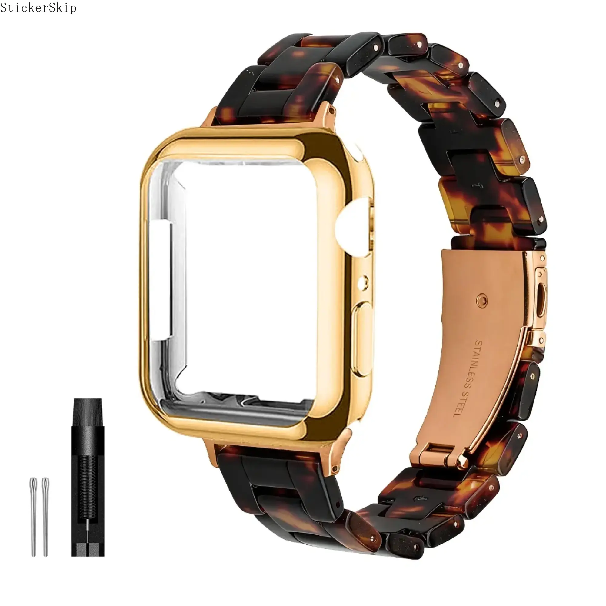 2026 NEW  Resin IWatch Band with TPU Case – Lightweight Fashion Bracelet Strap for Women, Protective Replacement Watch Band Fits 38–49mm (Series 1–10 & Ultra), Cover, Accessories