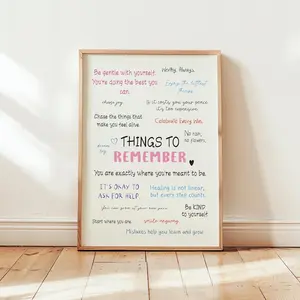 EVERY Things To Remember, Positive Affirmations Wall Art, Calming Corner, Anxiety Relief, Therapy Office Decor, CBT Quotes