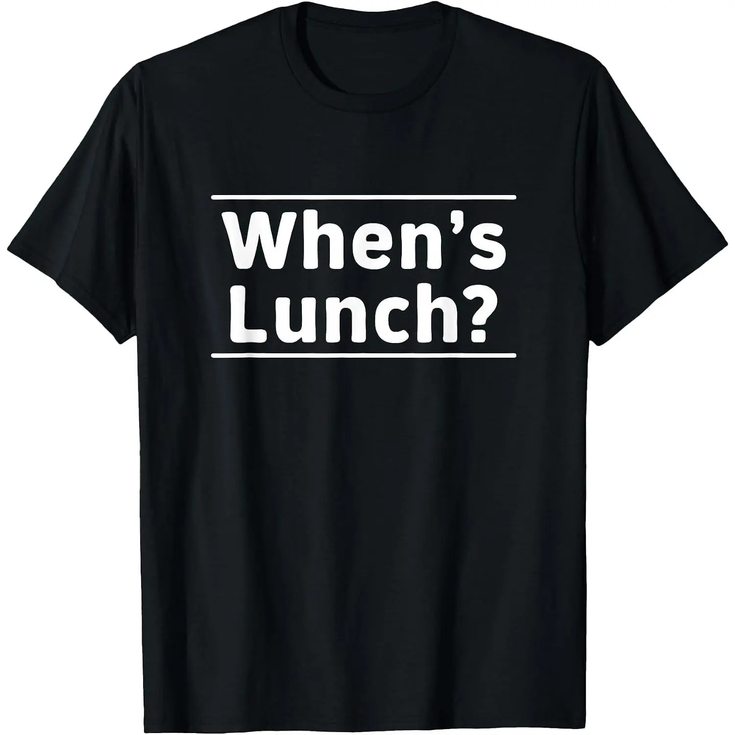 Women's 100% Cotton Lunch Slogan T-Shirt, Round Neck Short Sleeve Tops, Regular Fit Casual Wear
