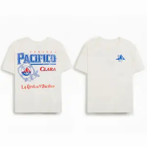 Pacifico Clara Beer T-Shirt, Vintage Retro 2 Sides Graphic Tee with Anchor and Bold Lettering Design, Soft Cotton Blend T-Shirt, Casual Lifestyle Apparel for Men and Women, Fun Gift for Beer Lovers