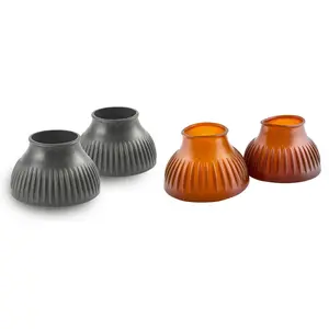 Shires Pull-On Ribbed Gum Rubber Bell Boots - Durable Overreach Hoof Protection for Horses #87689