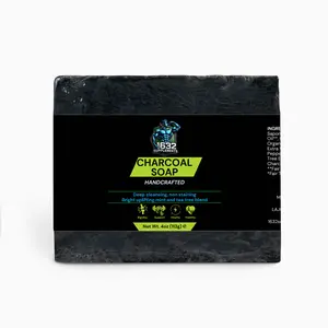 1632 Supplements Organic CHARCOAL SOAP - Maximum Activated Charcoal for Deep Cleansing and Skin Repair - Acne Care Deep Cleansing Facial Wash Cleanser