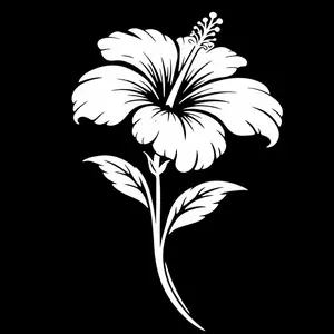 Tropical Hibiscus Vinyl Decal – White Window Sticker for Cars, Trucks (6” x 4”) Vehicle Exterior Decoration Stylish Car Merch