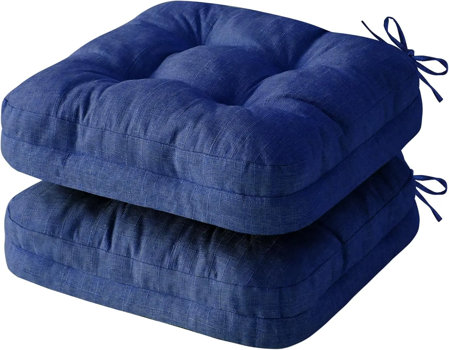 Chair Cushions, Dining Chair Cushions, Tufted Indoor Chair Pads, Set of 2, Navy Blue, 16.5'' x 16.5'' x 3.5''