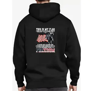 Stylish and Comfortable Hooded Sweatshirt with Patriotic American Flag Design Perfect for Military Celebrations