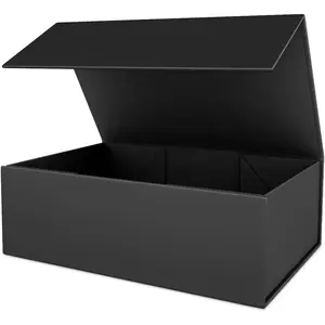 Black Gift Box 10" x 6" x 3" with Magnetic Closure Lid Gift Boxe for Presents,Bridesmaid Gifts Boxes,Cute Box,Birthday Box,Luxury for Gift Packaging, Magnetic Gift Boxe for Wrapping Gifts (Black)