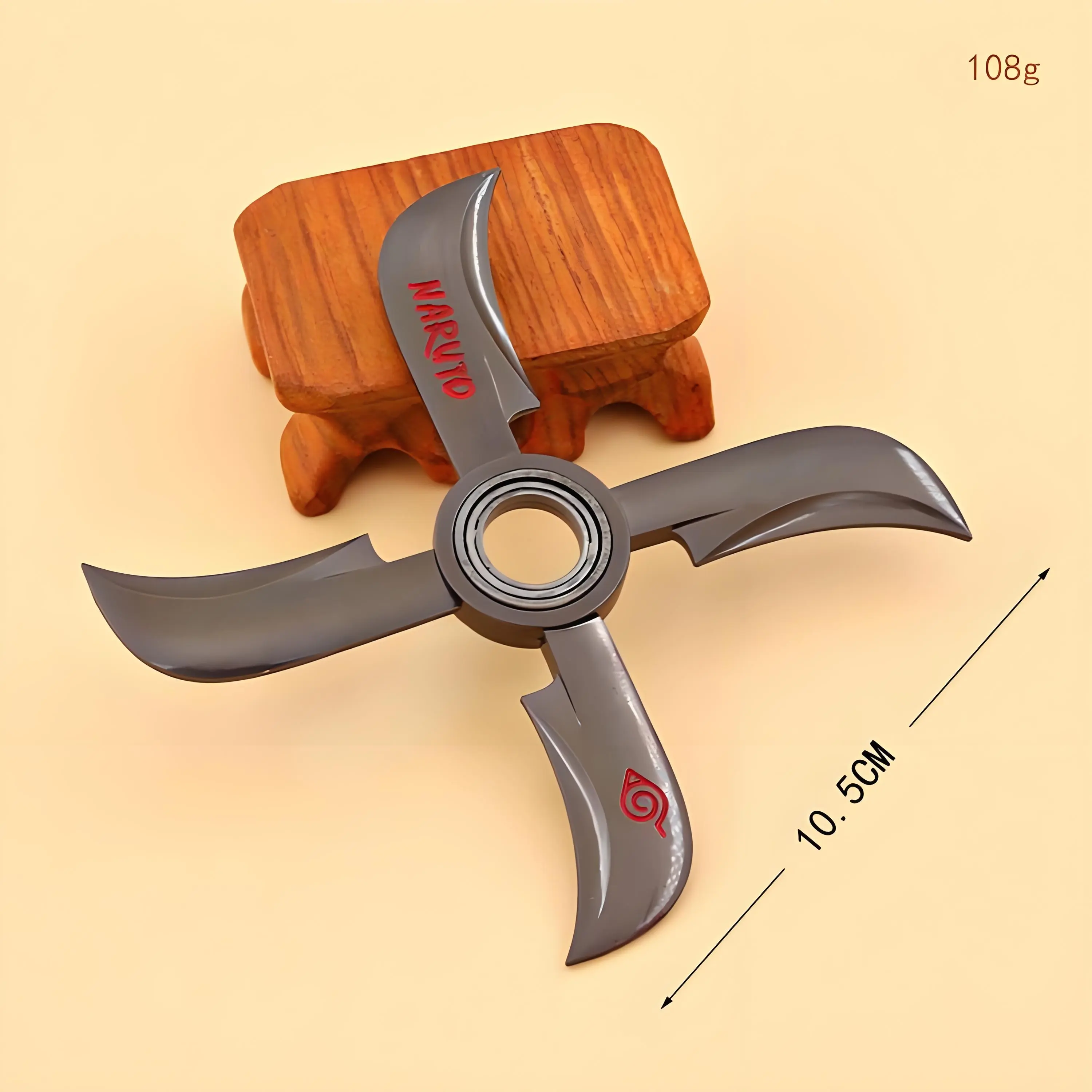 Spiky Ninja Shuriken Spinner – Textured Metal Fidget Keychain for