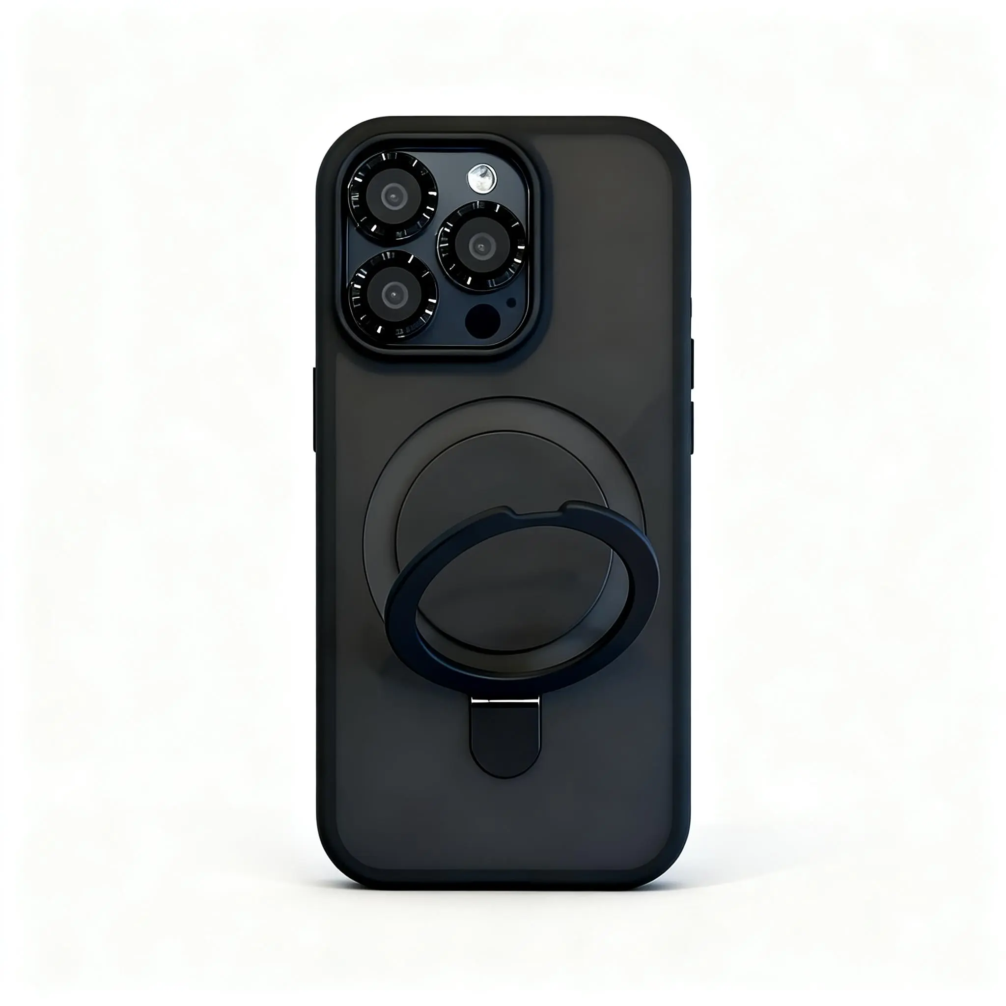 Phone case for iPhone 17 16 15 14 13 12 11 pro max plus case,16e, Wireless Charging Compatible Magnetic Stand Phone Case,iphone 17 pro max phone cases,Integrated magnetic ultra-thin frosted protective case with bracket Transparent Matte Cover Case Factory