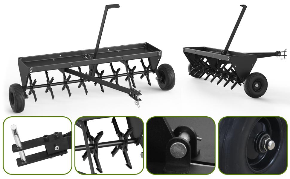 GARVEE Tow Behind Spike Aerator, 32 Inch Tow Behind Aerators with Durable Steel Tines Lawn Soil Penetrator with Extra-Wide Tow Bar for Lawn, Farm, Planting GARVEE Tow Behind Spike Aerator, 32 Inch Tow Behind Aerators with Durable Steel Tines Lawn Soil Penetrator with Extra-Wide Tow Bar for Lawn, Farm, Planting