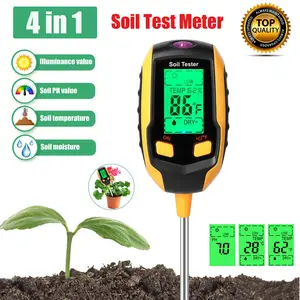 4-in-1 soil moisture detector, capable of detecting soil moisture, pH， Lighting, temperature; Care tools for flowers, potted plants, gardens, farms, and lawns, suitable for gardening, agriculture, indoor and outdoor plants