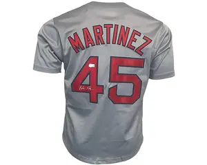 Pedro Martinez Signed Boston Grey Baseball Jersey Beckett