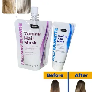 Brilliant Blonde/Bold Brunette Toning Hair Mask Set - Neutralizing Brassiness, Helps Reduce brassiness, Healthy Hair, 3 Fl-2Fl oz