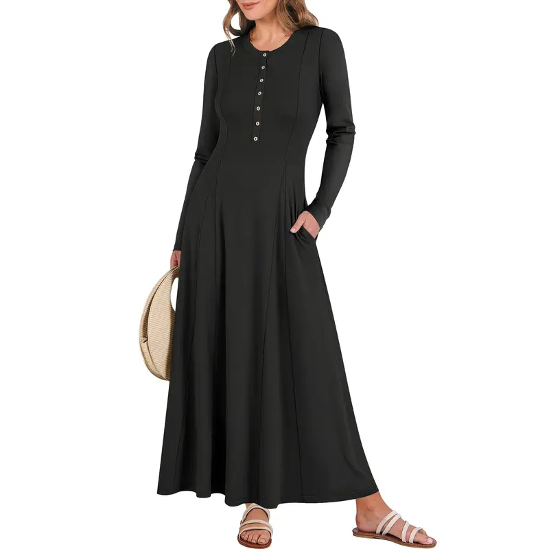 slim fit dress slacks Flare Long Sleeve Halter Neck Lace Up Slit Maxi Dress, Pink / Xs main image 1