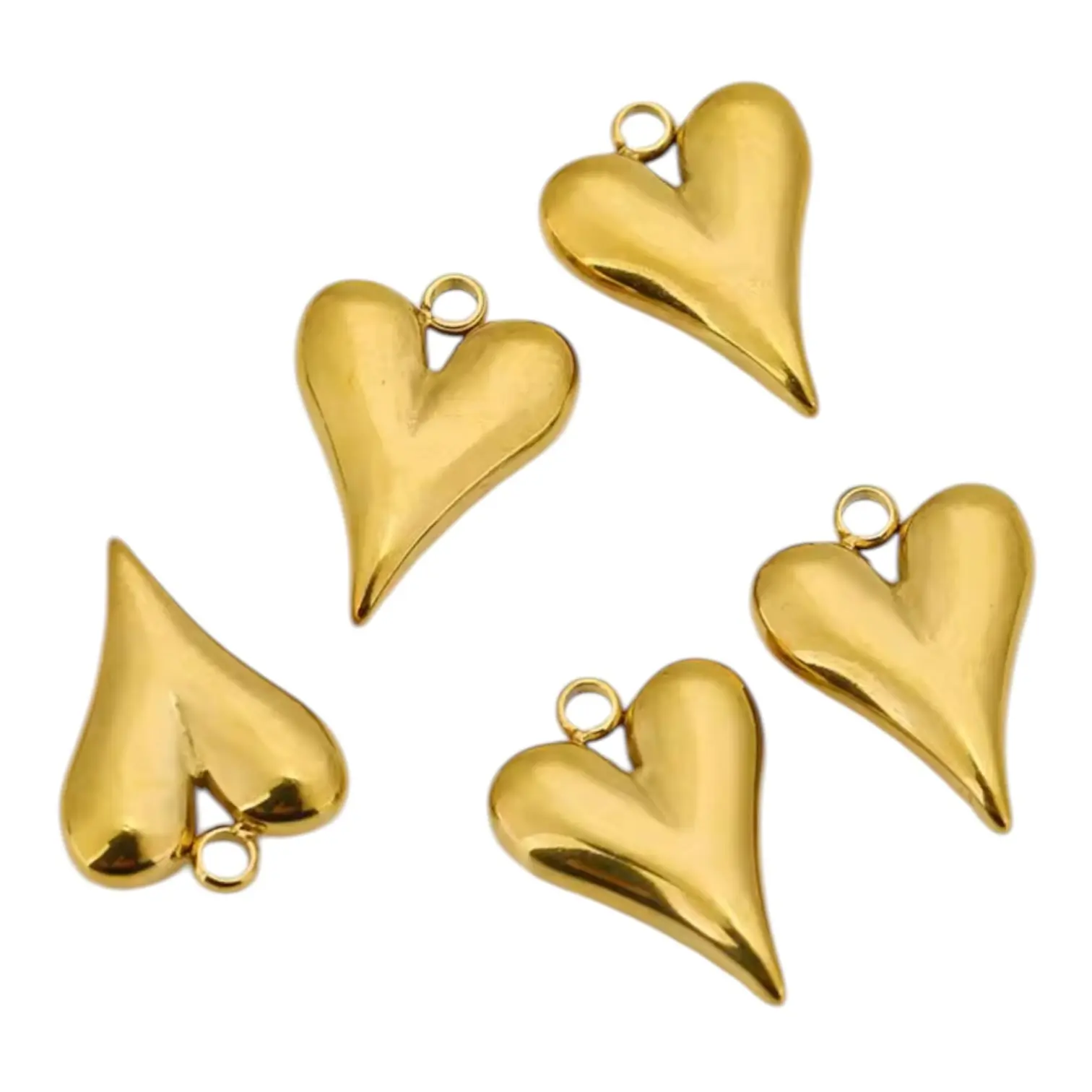Chunky Heart Charm - Gold