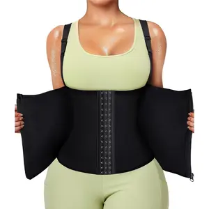 Women's Waist Trainer Vest - Zipper Compression Slimming Corset for Workout Support & Body Sculpting