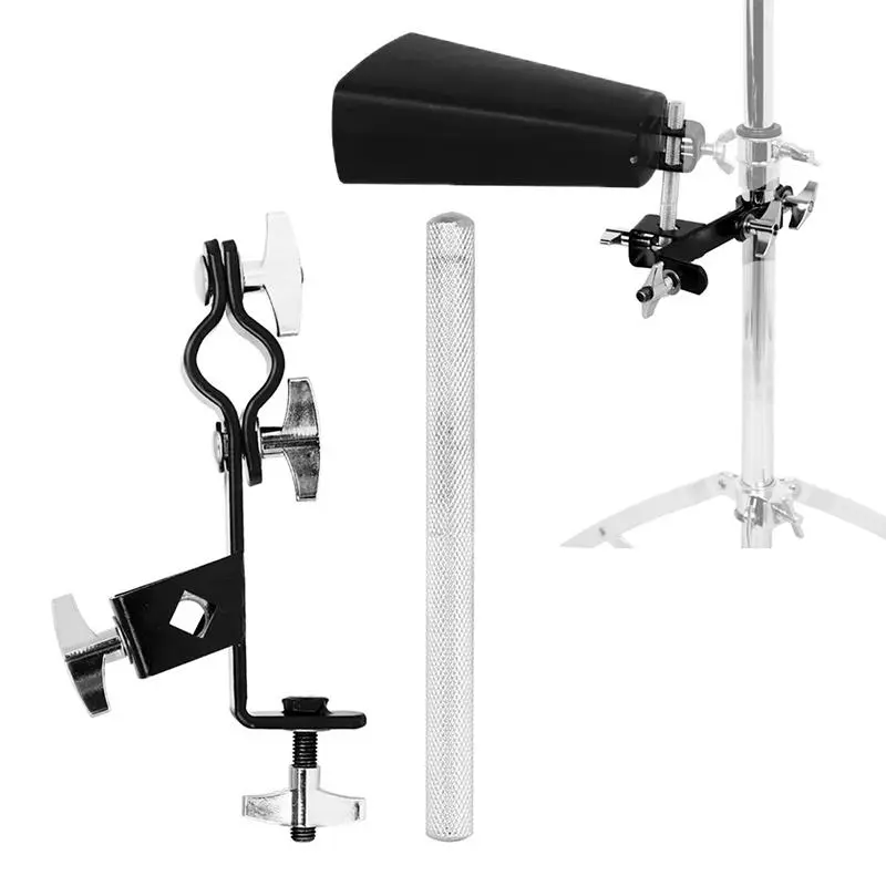 Cowbell Holder Clamp Bracket, Cowbell Drum Tambourine Multi-function Adjustable Mounting Extension Bracket, Percussion Musical Instrument Accessories