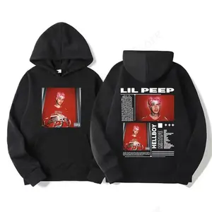 Rapper Lil Peep Hellboy Hoodies Men Women F@shion Hoodie Hoodie  Co@ts Men Women Hoodie Hooded R@p Clothes New