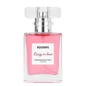ROOWPS COSMETICS CRAZY IN LOVE PHEROMONE BODY SPRAY  Women's perfume, essential for a romantic date. It has a charming fruity scent that lingers for a long time and is perfect for giving as a gift.