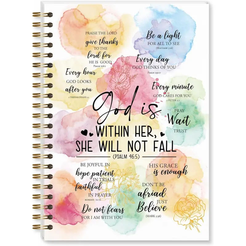 The God in her heart, Bible journal, women's Christian notebook, Bible study devotional prayer journal, church sermon notes, inspirational Christian gifts, Encouragement Journal, Spiral Coil Notebook